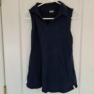 Basic Editions Navy Sleeveless Polo size small